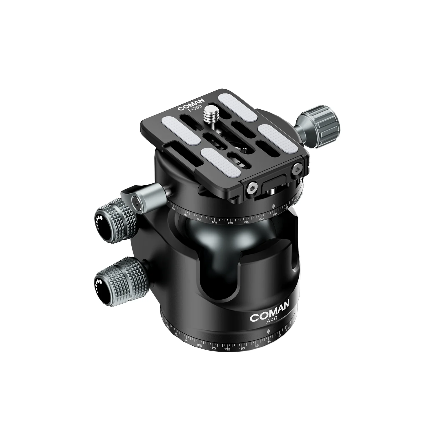 COMAN A40 Panoramic Ball Head 1.57in Low Profile 44lb Load Capacity - Image 3
