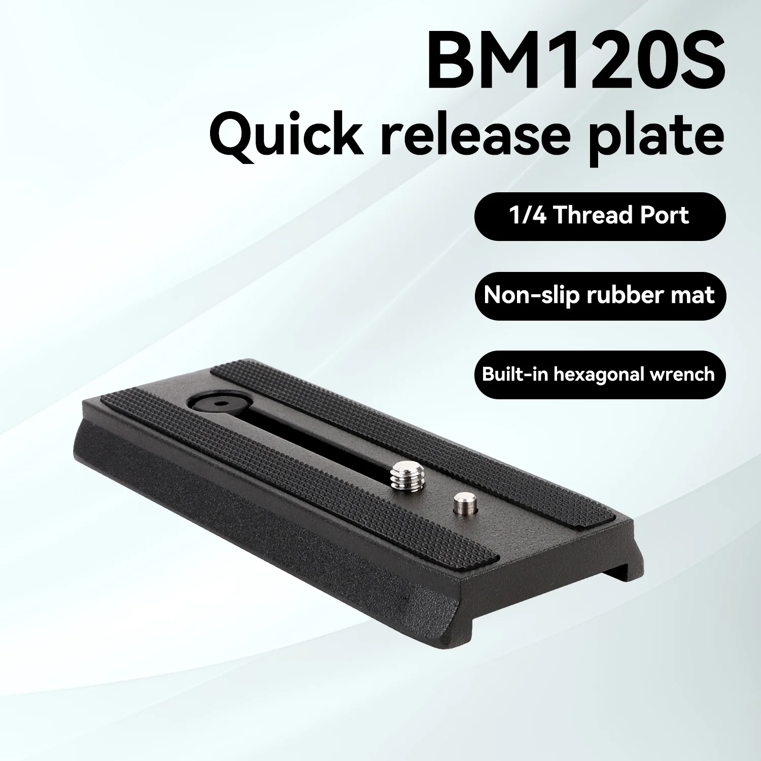 COMAN BM120S CNC Aluminum Quick Release Plate for Tripod Video Heads Q5S & Q6 & V5 - Image 11