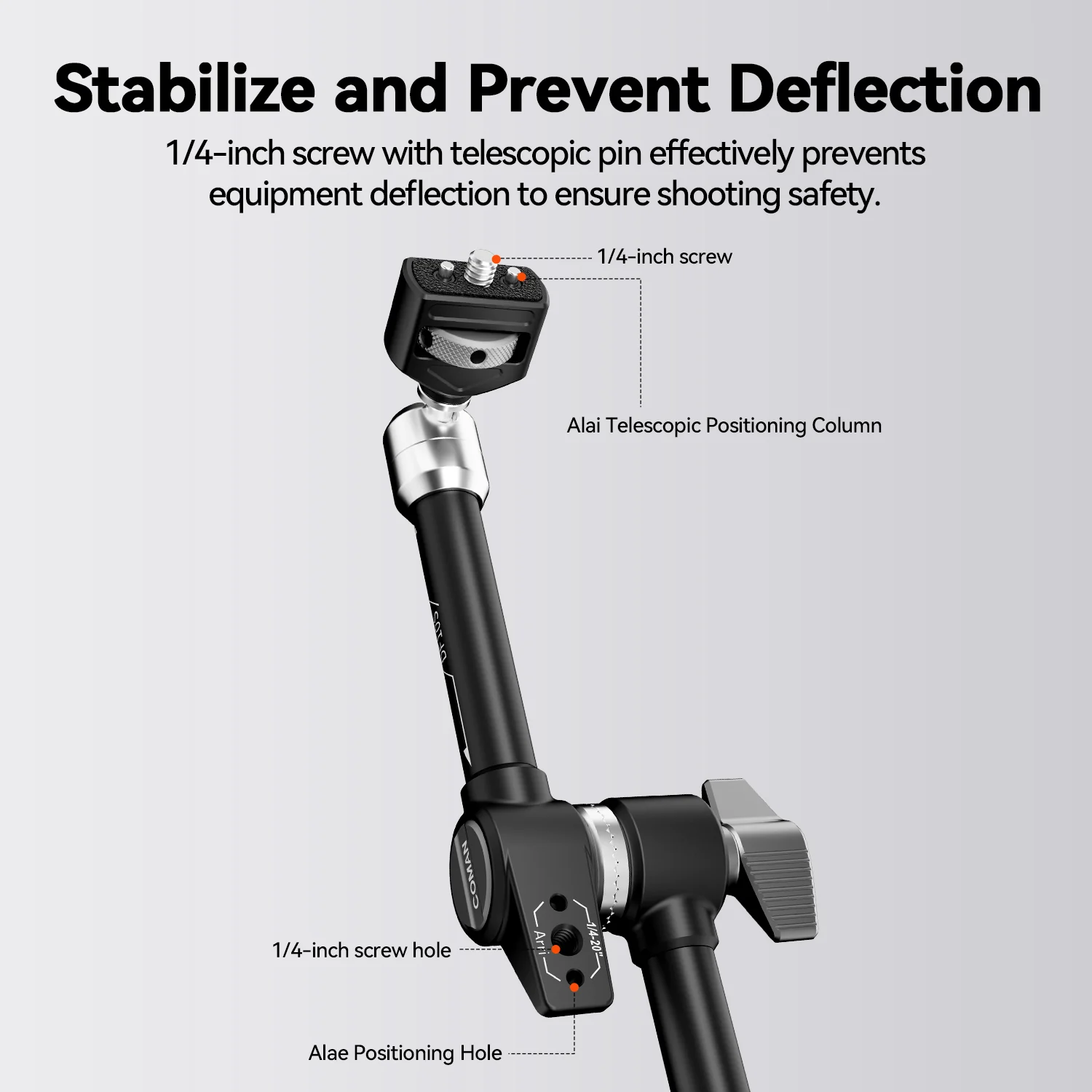 COMAN DF10S 11 inch Universal Joint Arm Aluminum Alloy 360 Camera Monitor Mic Mount 3KG - Image 5