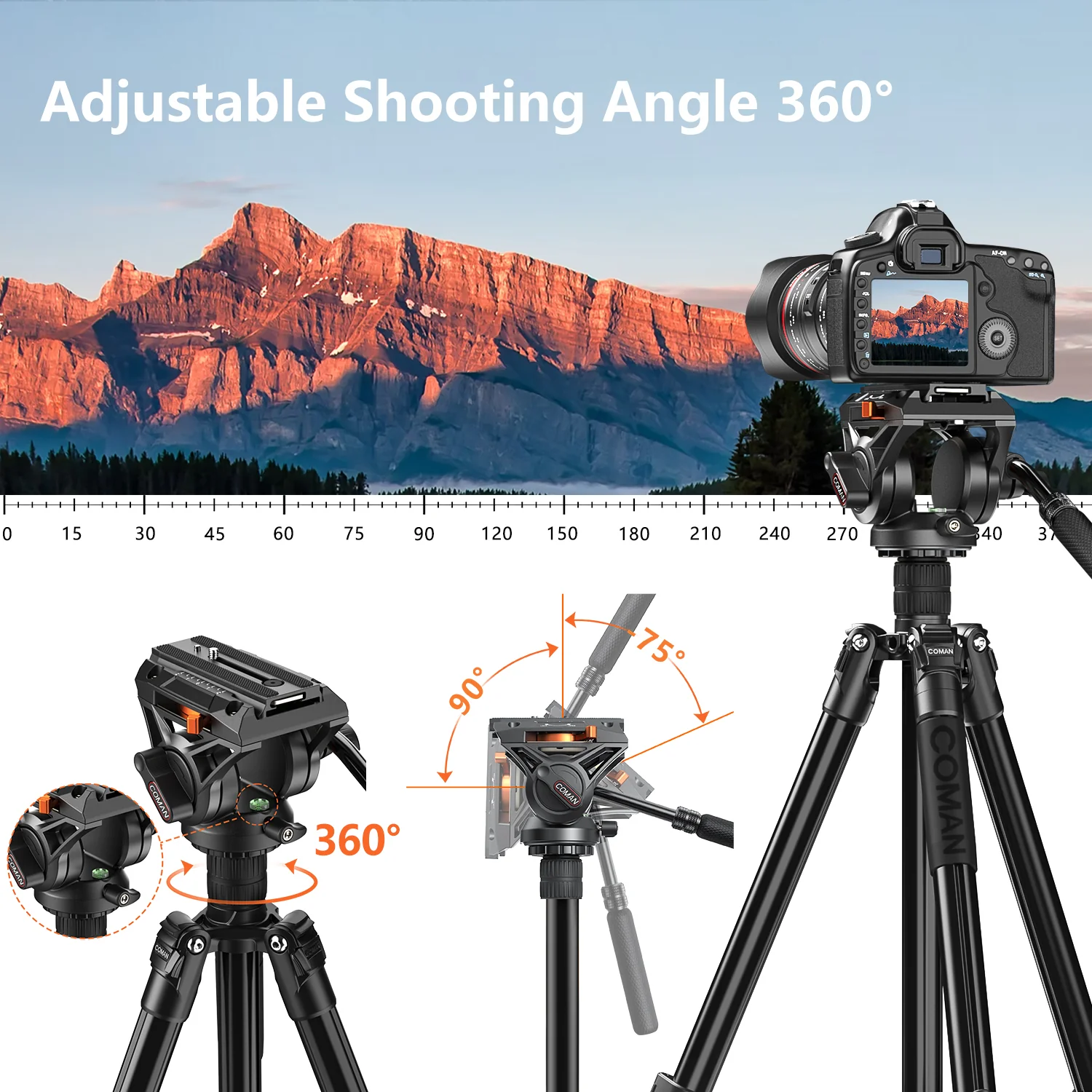 COMAN KX3939Plus Camera Tripod for DSLR, DJI RS2/RS3/RS4, Manfrotto - Image 10