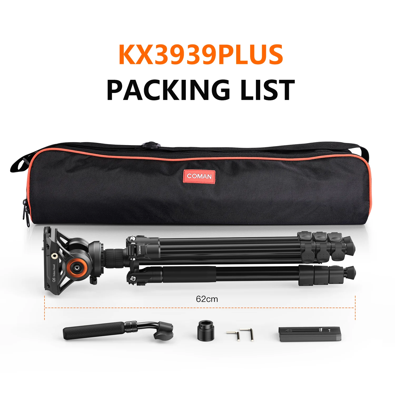 COMAN KX3939Plus Camera Tripod for DSLR, DJI RS2/RS3/RS4, Manfrotto - Image 14