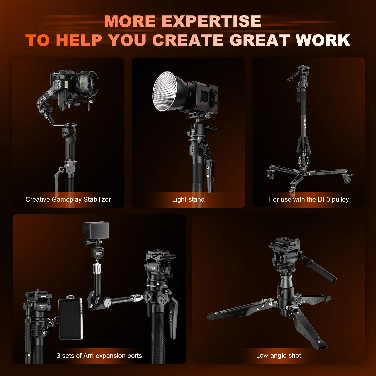 COMAN M1MINI Carbon Fiber 4-Section One-Click Lift Monopod 62.8in Quick Adjustment - Image 18