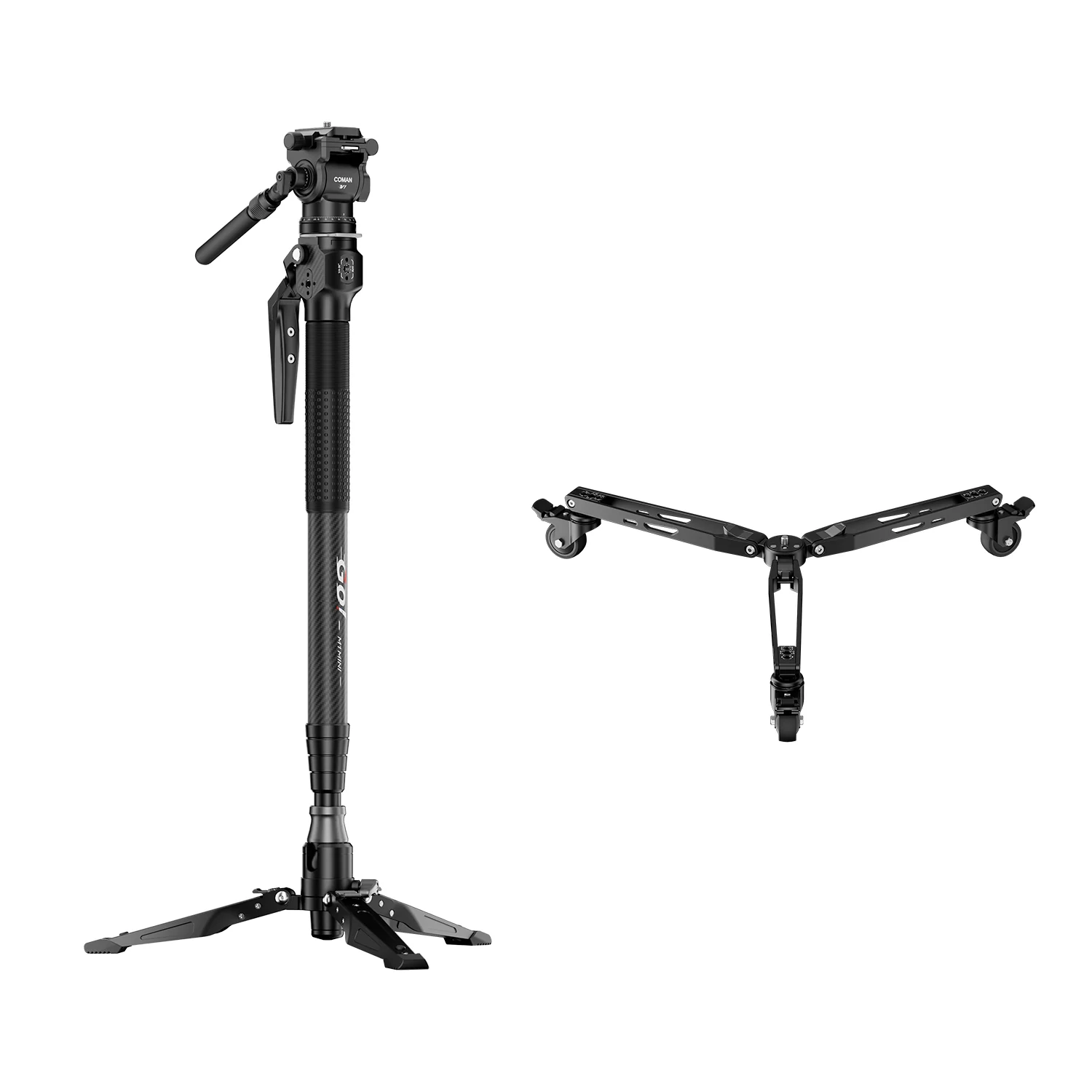 COMAN M1MINI Carbon Fiber 4-Section One-Click Lift Monopod 62.8in Quick Adjustment - Image 5