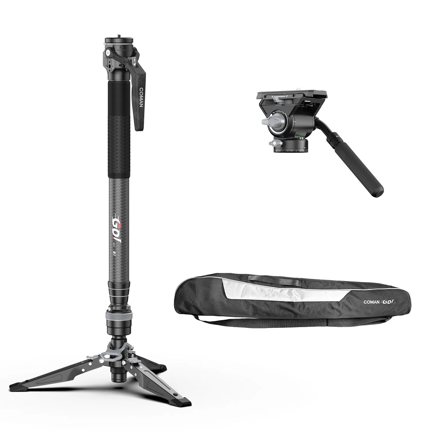 COMAN M1 & M1V5 Portable Lightweight Carbon Fiber Monopod Stable Support 44.1 lbs - Image 12