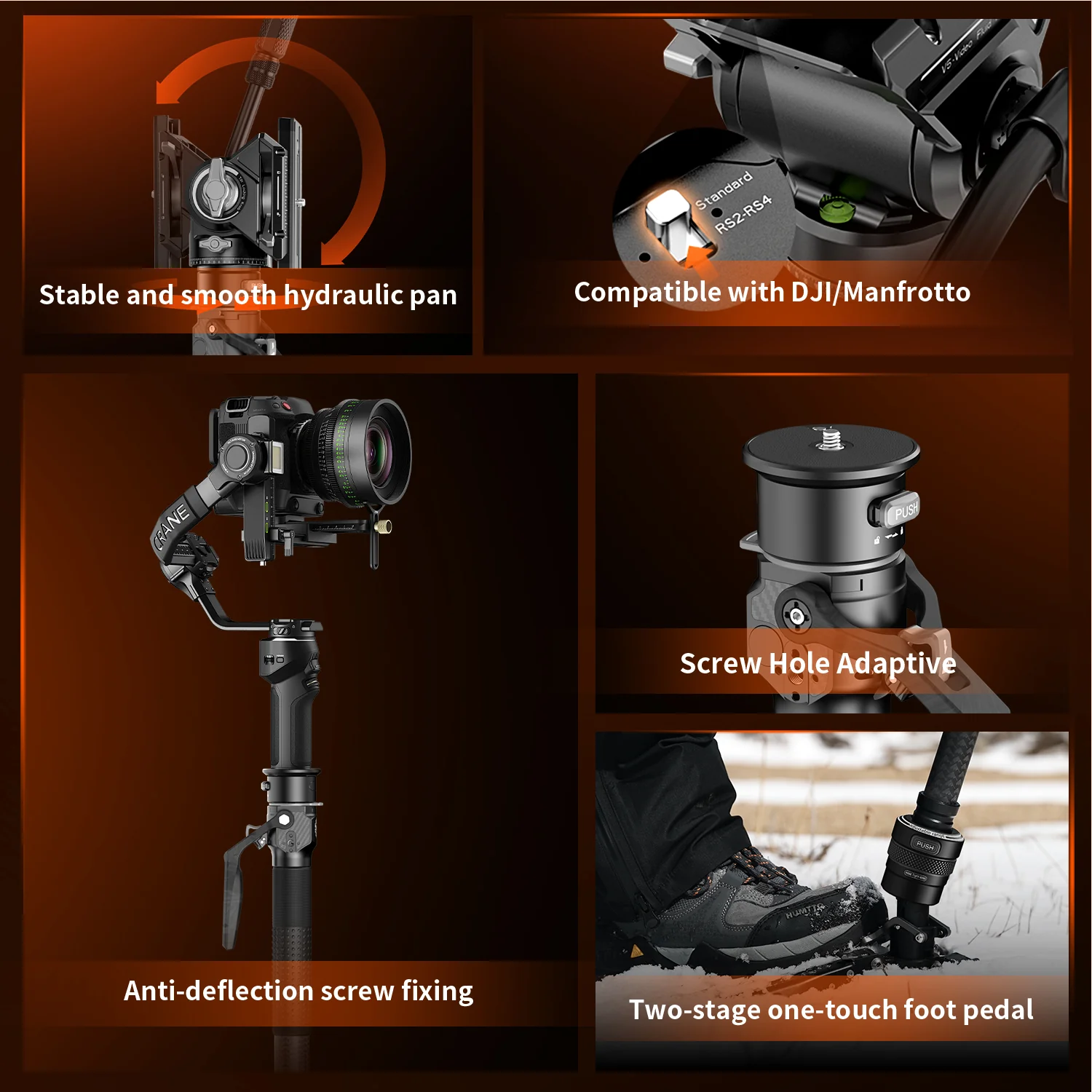 COMAN M1 Pro V5 Carbon Fiber Monopod One Click Quick Release 69in for Photo Video and Sports Events - Image 21