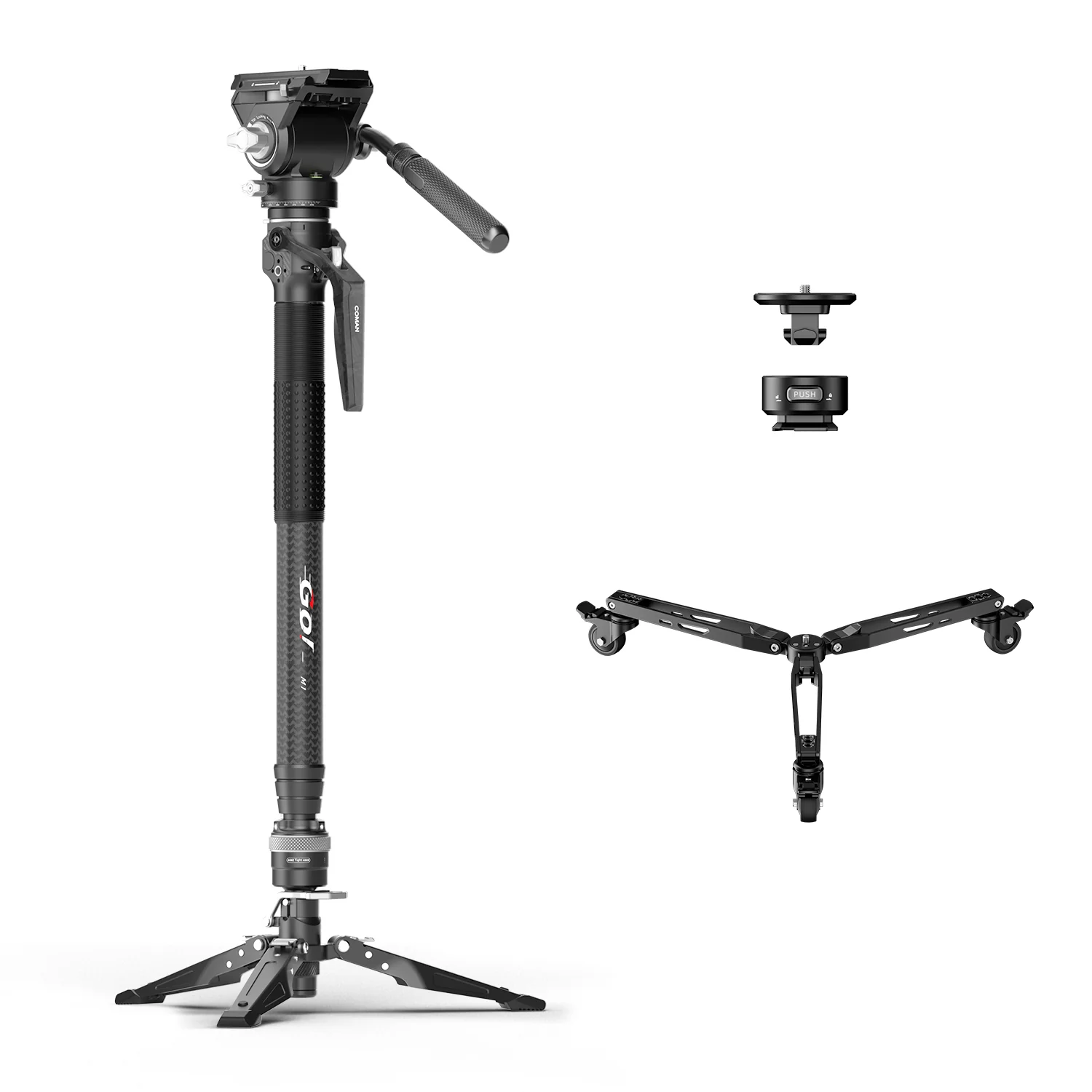 COMAN M1 Pro V5 Carbon Fiber Monopod One Click Quick Release 69in for Photo Video and Sports Events - Image 3