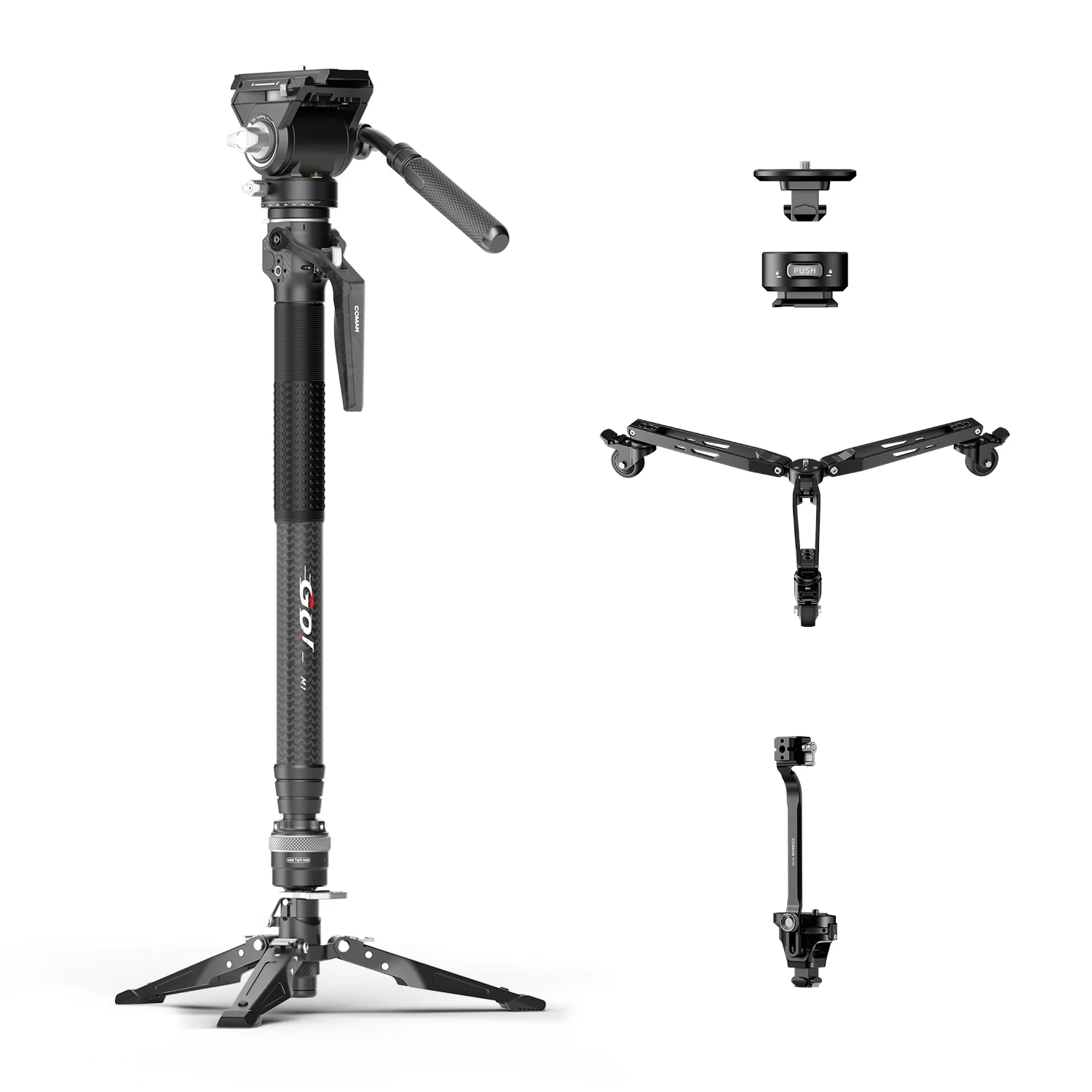 COMAN M1 Pro V5 Carbon Fiber Monopod One Click Quick Release 69in for Photo Video and Sports Events - Image 4