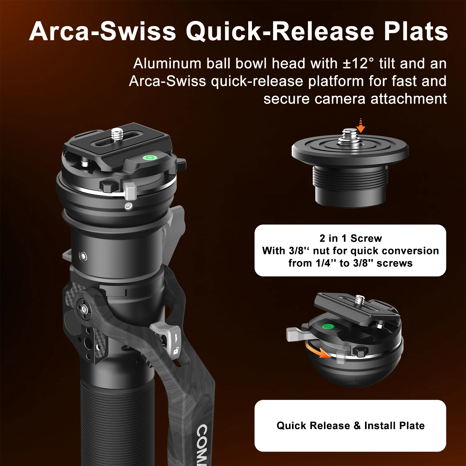 COMAN M1S Upgraded Lightweight Carbon Fiber Camera Monopod with Arca Quick Release System - Image 18