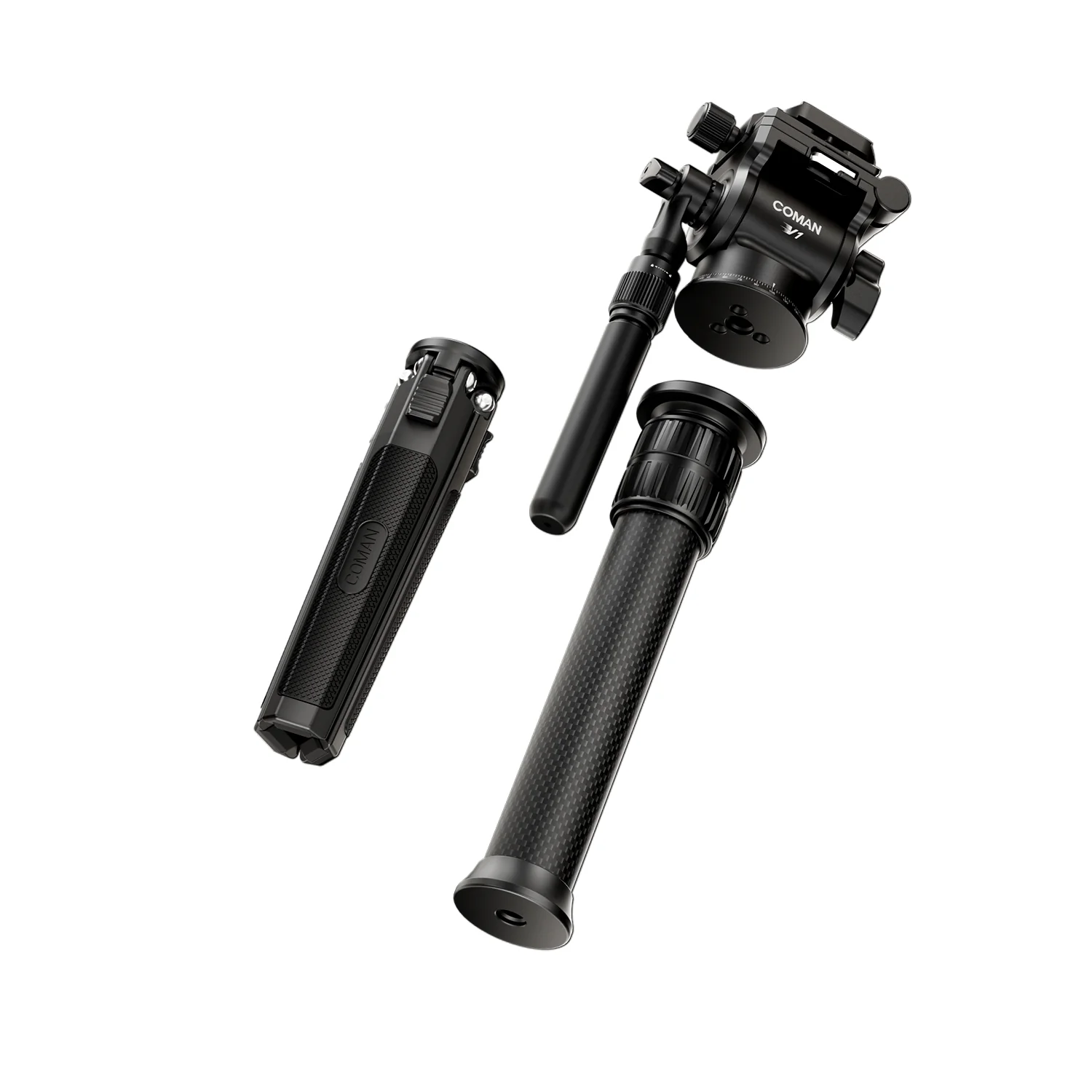 COMAN MT25V1 Carbon Fiber Monopod V1 Fluid Head 360 Pan 0.65kg(1.43lb) Lightweight - Image 4