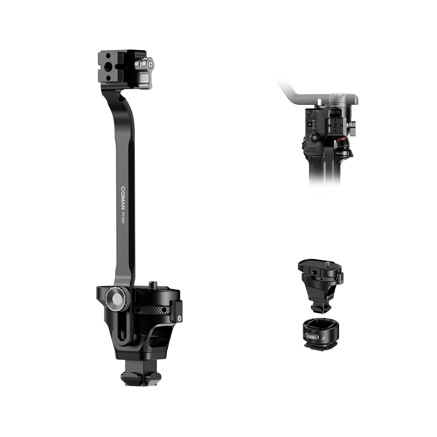 COMAN PH50 DJI RS Gimbal Reinforcement Kit for RS3 RS3 Pro RS4 RS4 Pro RS5 | Quick Lock NATO Mount Stabilizer - Image 2