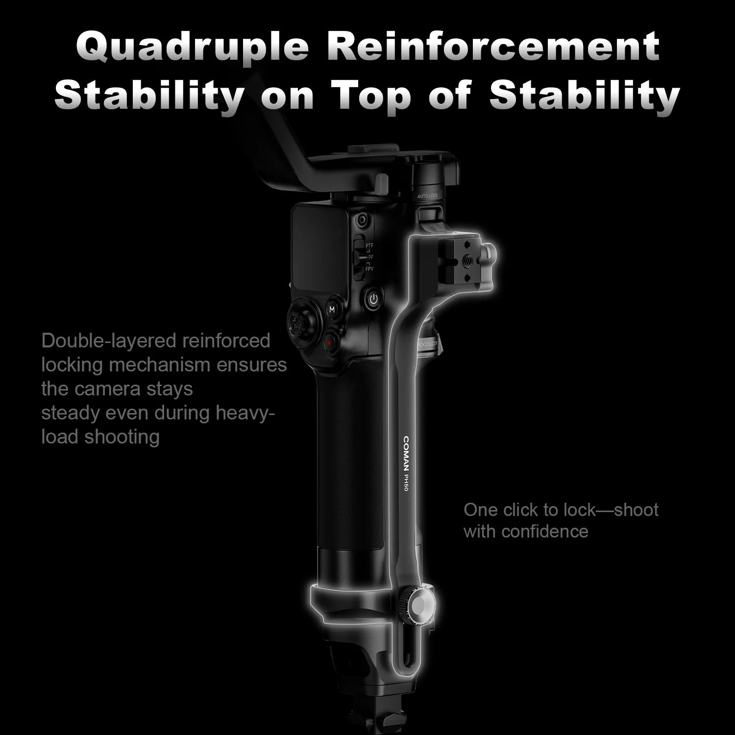 COMAN PH50 DJI RS Gimbal Reinforcement Kit for RS3 RS3 Pro RS4 RS4 Pro RS5 | Quick Lock NATO Mount Stabilizer - Image 5