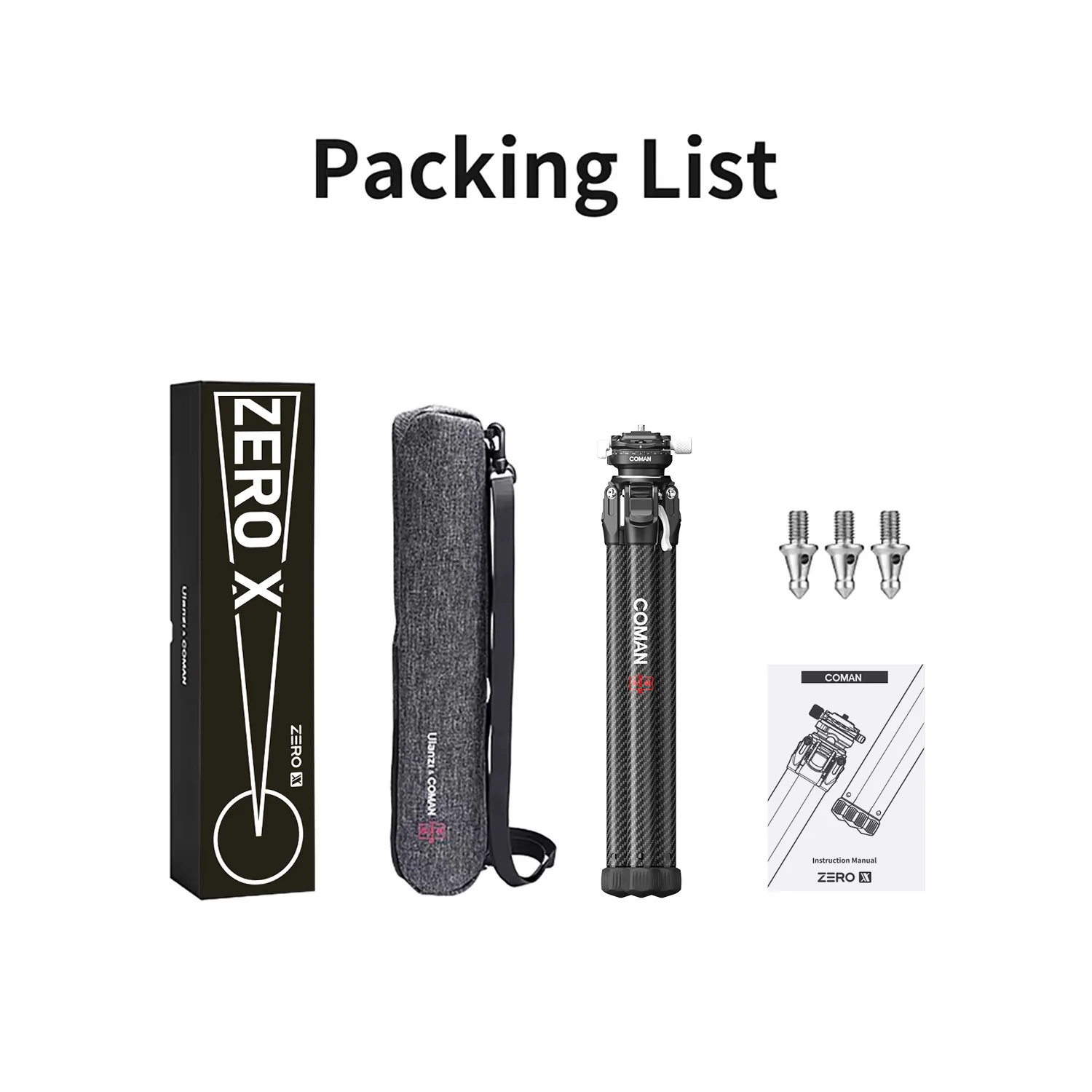 COMAN Zero X Lightweight Tripod Carbon Fiber For Travel Photography - Image 4