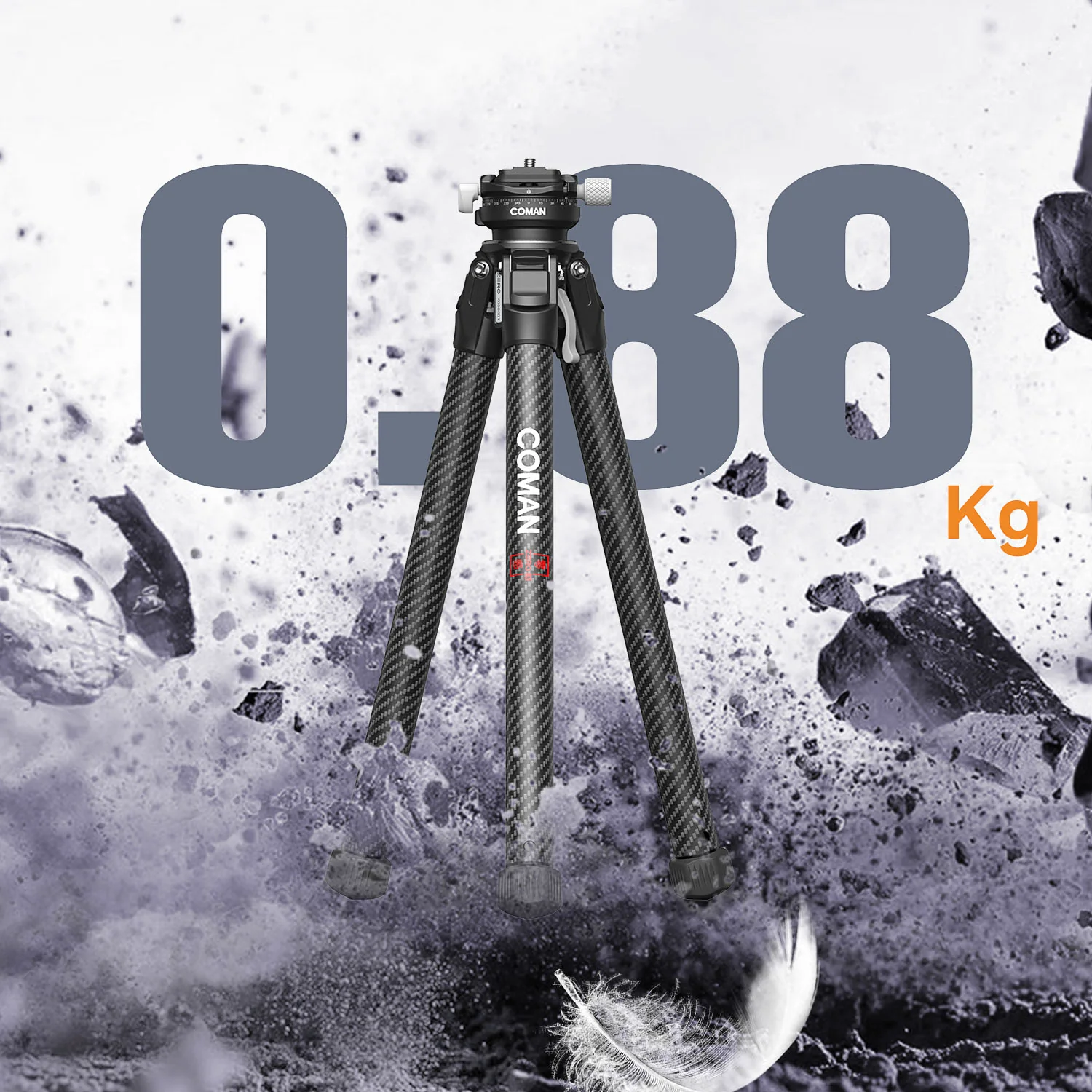 COMAN Zero X Lightweight Tripod Carbon Fiber For Travel Photography - Image 9