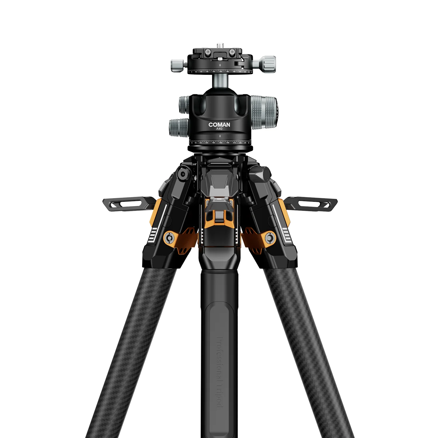 COMAN T1A40 4-Section Carbon Fiber Snap Tripod Dual Panoramic Hydraulic Ball Head 66.5in 44lb Load - Image 3