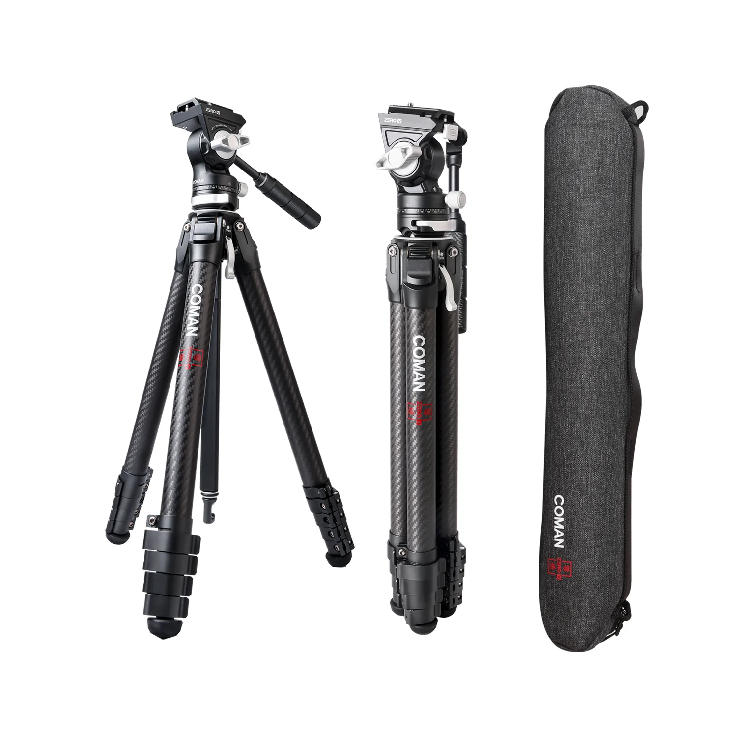 COMAN Zero V Carbon Fiber Travel Tripod for DSLR Cameras - Image 5